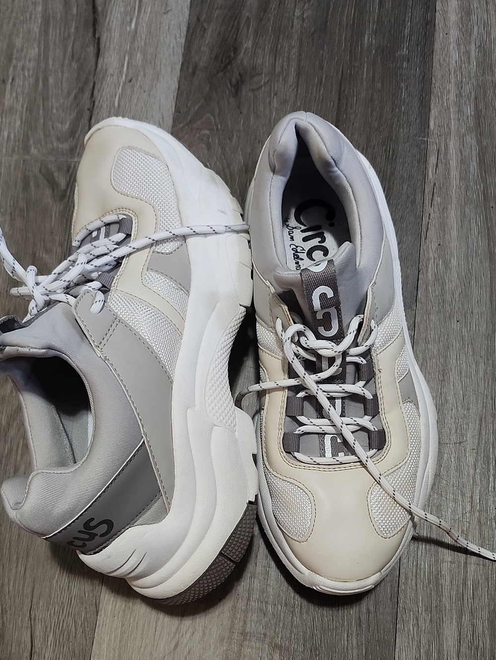 Circus by Sam Edelman Men's Cream & Gray Chunky Lace-Up Sneakers